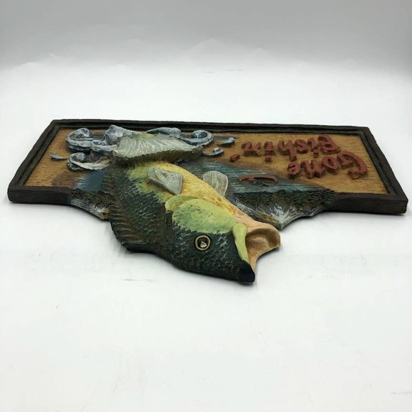 Vintage 1993 Figi Graphics Gone Fishin Wall Art - Picture 6 of 10